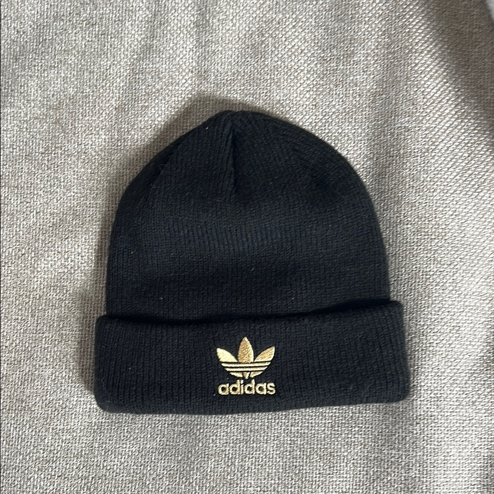 Adidas Black and Gold Beanie